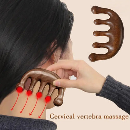 Wood Deer Antler Five Paws Massage Comb Meridians Dredging Scalp Facial Massage Comb Gifts ABS Head Scalp Body Massagers Tool