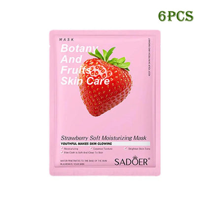 6pcs Natural Plant Face Mask Beauty Skincare Facial Masks Moisturizing Firming Hydrating Sheet Mask Skin Care Korean Cosmetics