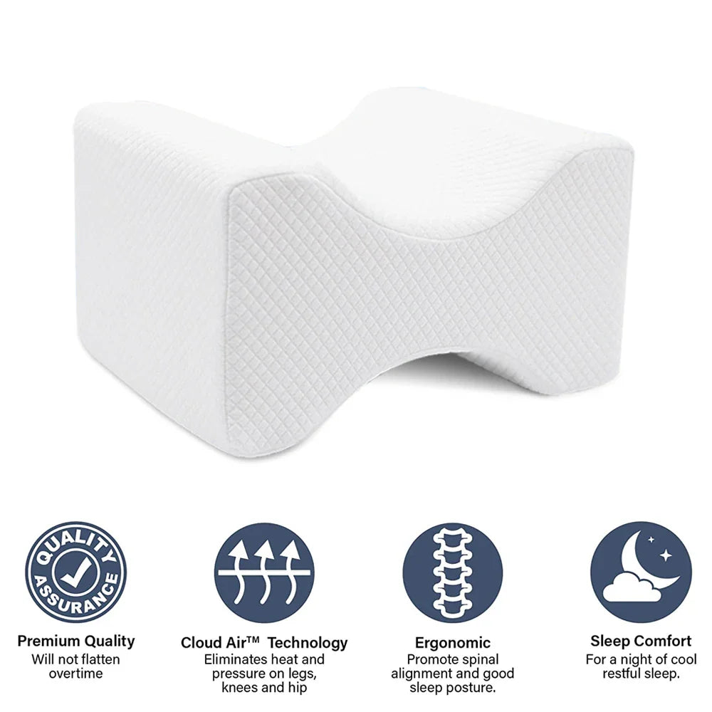 Memory Foam Knee Pillow Back Support Align Spine Pregnancy Body Pillows for Side Sleepers for Orthopedic Sciatica Back Leg Hip