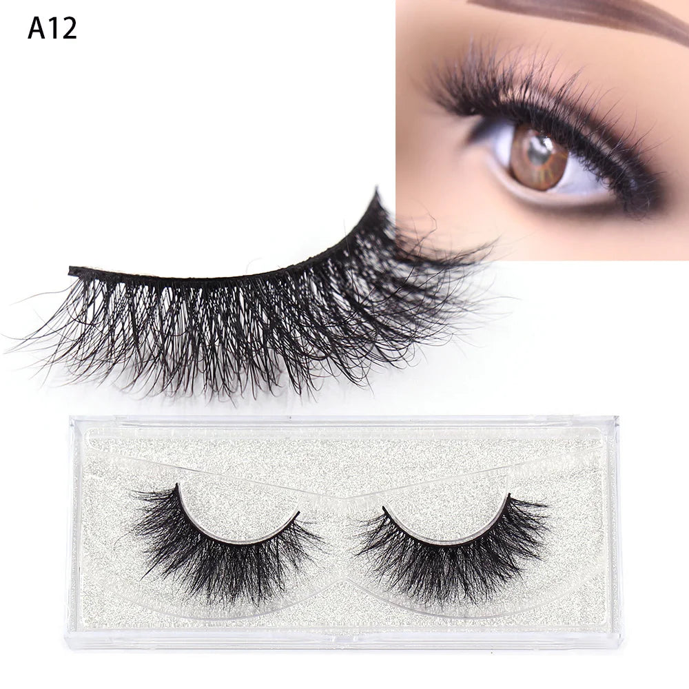 LEHUAMAO 3D Mink Eyelash Fluffy Cross Thick Natural Fake Eyelashes Lashes Dramatic Makeup Eye Lashes Handmade False Eyelash