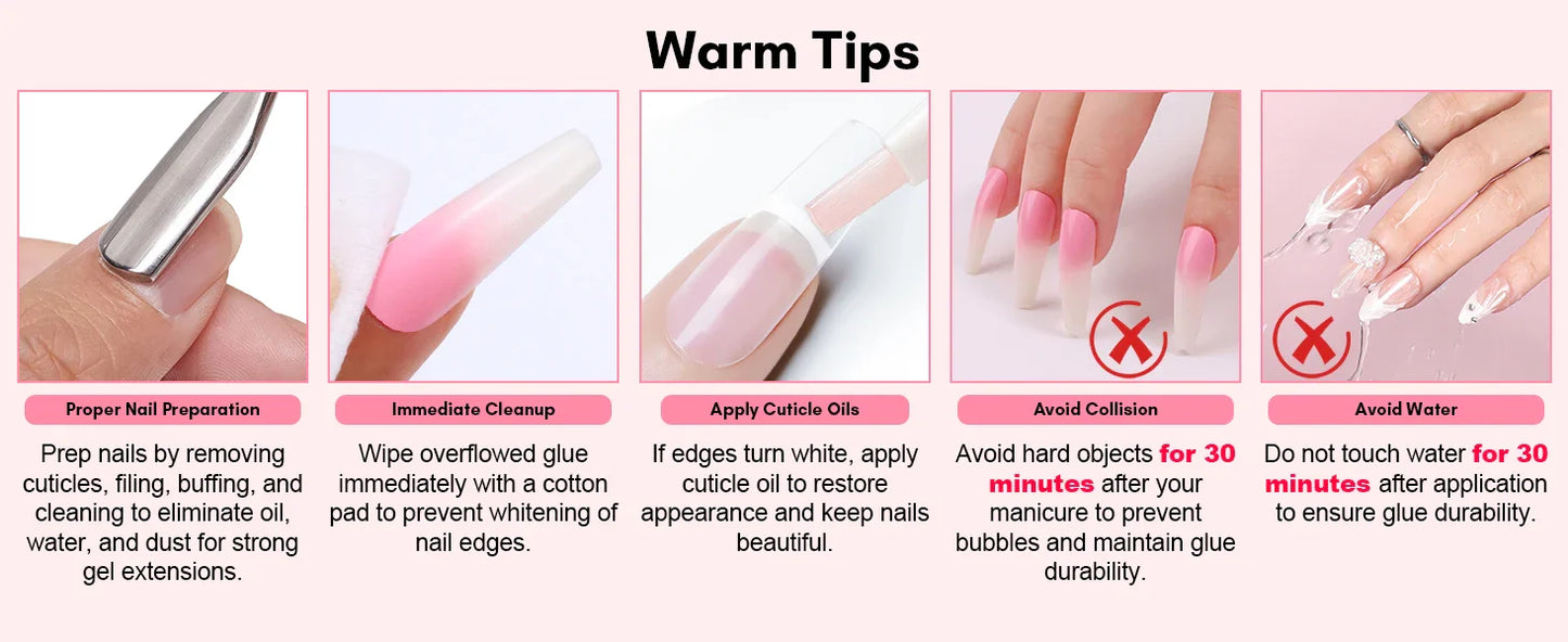 Makartt Nail Gel Glue for Press On Nails Soft Acrylic Gel Nail Tips Fake Nails,Super Strong Glue Easy to Control No Lamp Needed