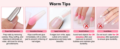 Makartt Nail Gel Glue for Press On Nails Soft Acrylic Gel Nail Tips Fake Nails,Super Strong Glue Easy to Control No Lamp Needed