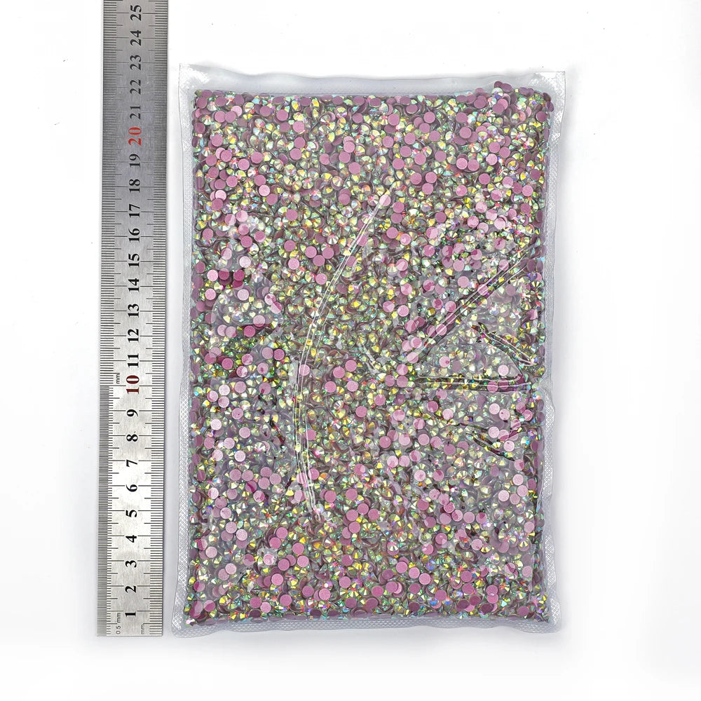 SS3-SS50 Big Bag Glitter Non hotfix FlatBack Wholesale Top Quality Better DMC Crystal AB Glass Strass Iron On Hotfix Rhinestones