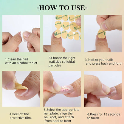 10Sheets/240Pcs  Double Side Adhesive Tape Glue Sticker For Fake Nails Super Sticky Waterproof Breathable Transparent Jelly Glue