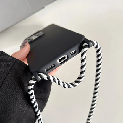Necklace Strap Cord Crossbody Lanyard Liquid Silicone Case For iPhone 16 Pro 15 14 13 Pro max 12 12mini 7 8 plus