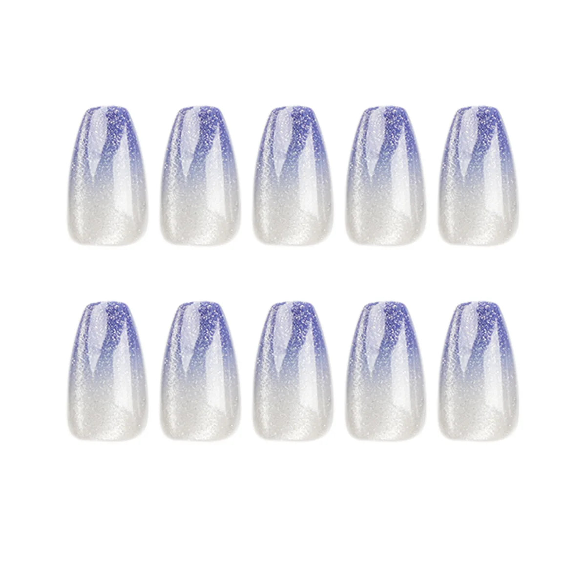 24pcs/set cat eyes fake nails for women girls red brown green blue grey sparkling short tips faux ongles press on false nail