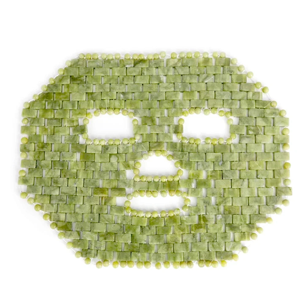 Jade Facial Mask Natural Stone Jade Sleep Mask Anti-Aging Jade Eye Mask Beauty Massage Tools for Puffy Eyes Dark Circles