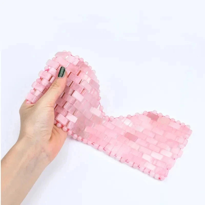 3Pcs Natural Jade Eye Mask Rose Quartz Jade Roller And Guasha Board Massager Set Cold therapy Scraper Skin Care With Box