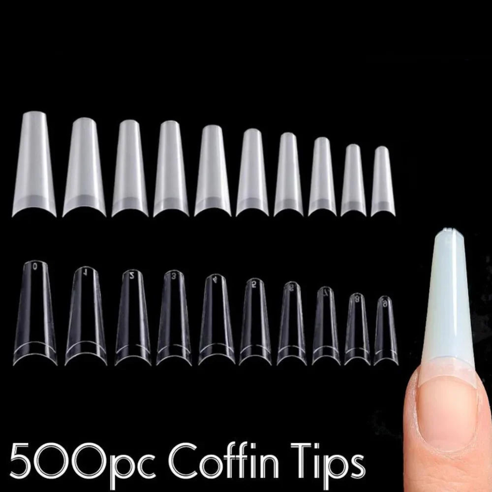 500pcs Nail pointy French Tips Stiletto Half Cover Stiletto False Fake Nails Tips half cover straight nail tips no c curve Tips