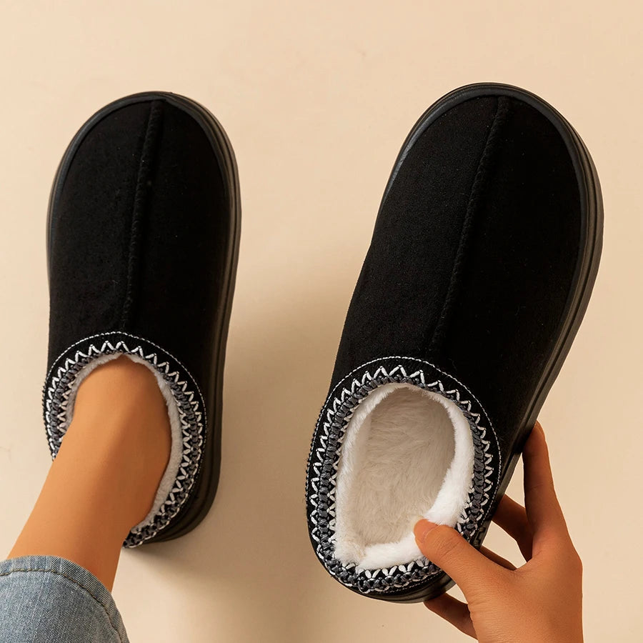 Winter Women's Slippers Boots Fashion Fuzzy Fur Anti-slip Soft Sole Outdoor Indoor Warm Comfort Men Plush Houseshoes Couple