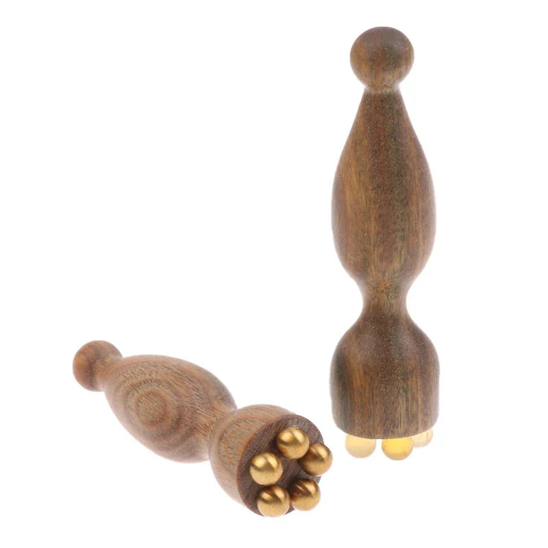 Lotus Seedpod Shape Massager Facial Physiotherapy Tool Green Sandalwood Face Massage Tools Gua Sha Face Skin Care Massage Sticks