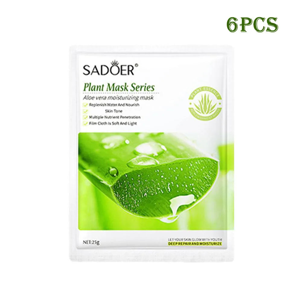 6pcs Natural Plant Face Mask Beauty Skincare Facial Masks Moisturizing Firming Hydrating Sheet Mask Skin Care Korean Cosmetics