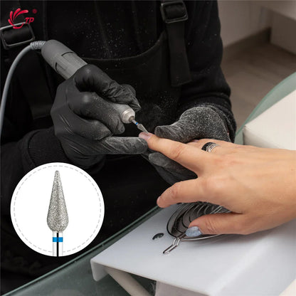 TP 3pcs/set Flame Diamond Nail Drill Bits 3/32'' Russian Electric File Bits Milling Cutter for Manicure Cuticle Remove Nail Tool