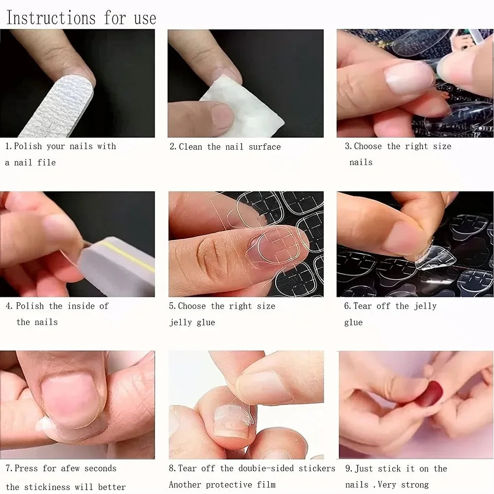 6000Pcs Double-Sided Nail Adhesive Stickers Waterproof Breathable Transparent False Nail Glue Sticker Jelly Nail Tips DIY Tools