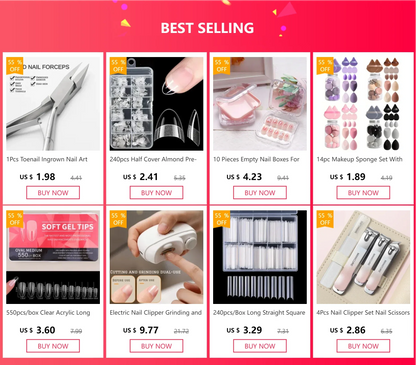 240pcs Half Cover Almond Pre-filed Nail Tips Half Matte XS Press on Fake Nail Extension for Small Tiny Nail Bed 12 Sizes in Box