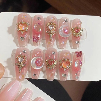 10Pcs French Handmade Press on Nails Candy Color Fake Nails Wearable Stick-on Nails False Nail Uñas Postizas Накладные Ногти 네일팁