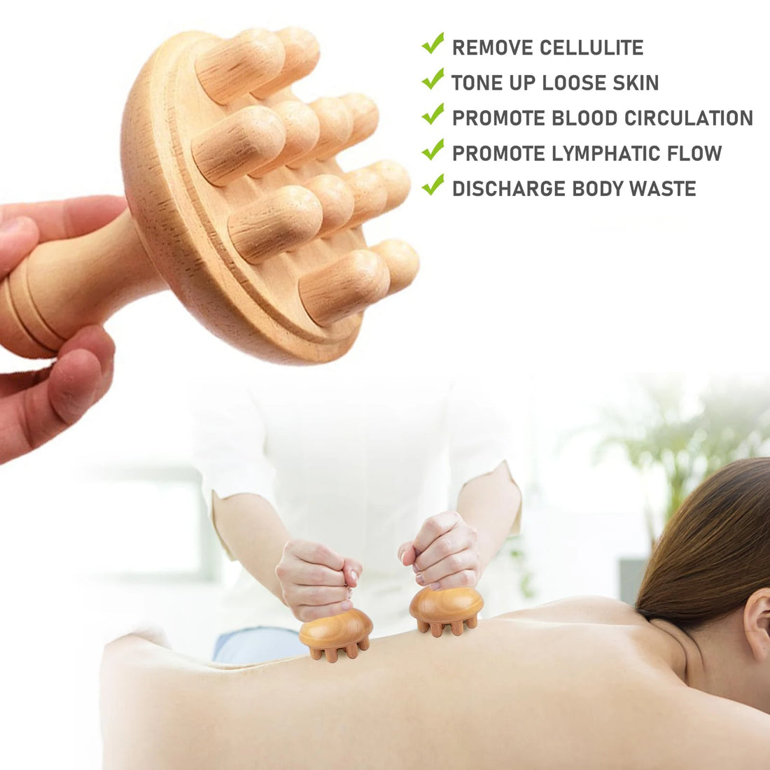 Wooden Mushroom Massager Manual Massage Tool, Wood Mushroom Massage Tools Muscle Tension Local Fat Gua Sha for Full Body Use