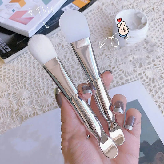 1Double-ended Silicone Face Mask Brush Daub Type Mud Film Special Brush Beauty Makeup Tool Foundation Applicator Concealer Brush