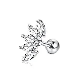 Drperfect Stainless Steel Stud Earrings for Women Men Star Moon Snake Cartilage Screw Back Earring Helix Piercing Jewelry