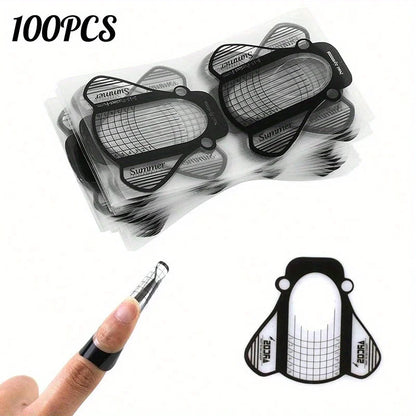 100 pieces square gold nail paper holders phototherapy nail crystal nail extension paper holders