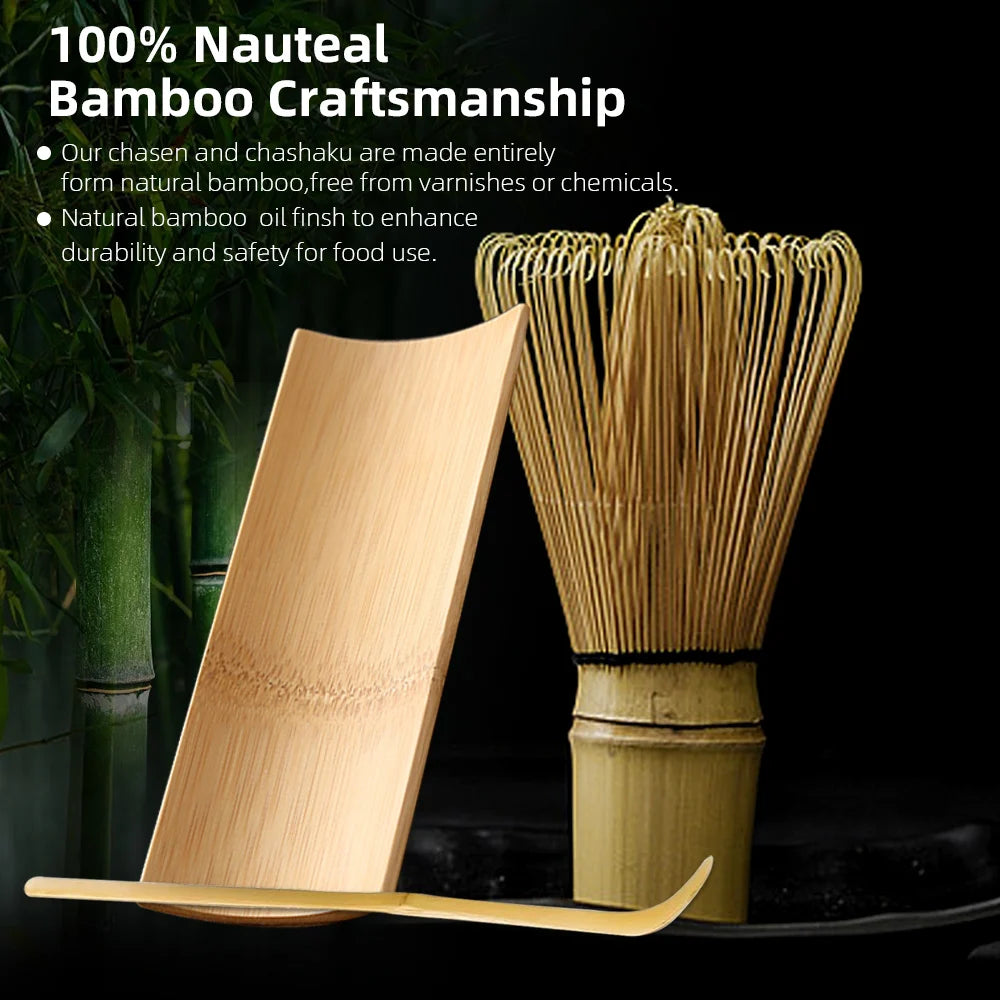9PCS Japanese Matcha Set - Ceramic Bowl Bamboo Whisk Teaspoon Tea Strainer And Essential Tea Making Tools & Accessories