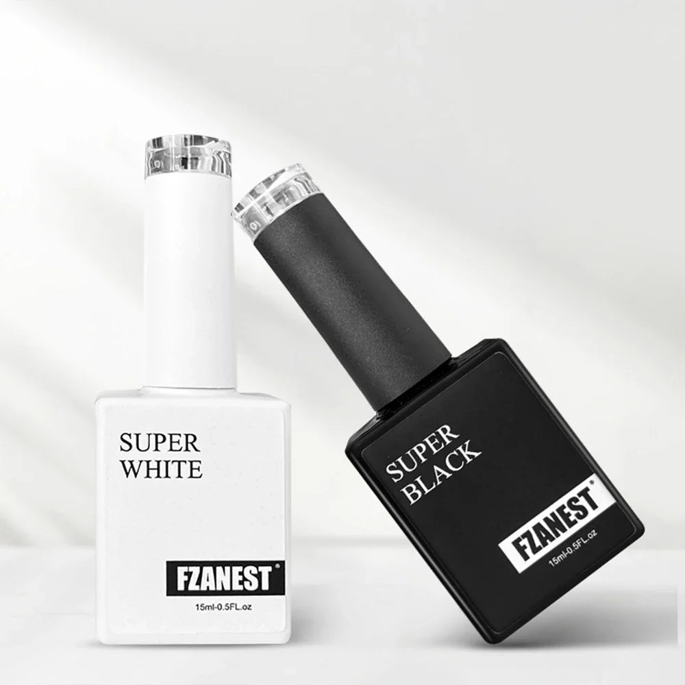 Super White Gel Polish Not Yellowing Super Black Nail Polish 15ml Bottles Private Label Colour Led uv Gel Nail Polish