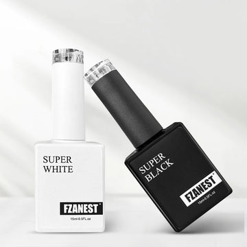 FZANEST Super White Gel Polish Not Yellowing Super Black Nail Polish 15ml Bottles Private Label Colour Led uv Gel Nail Polish