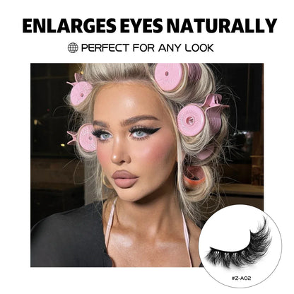 3D Mink Lashes Cat Eyelashes Fluffy Wispy Volume Lashes Natural Feathery Effect Lightweight Flexible Band Fake Lashes