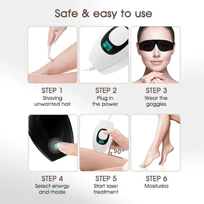 IPL Hair Removal Device 990000 Flashes for Women Painless Permanent Laser Epilator for Body Bikini and Facial Hair Home Use