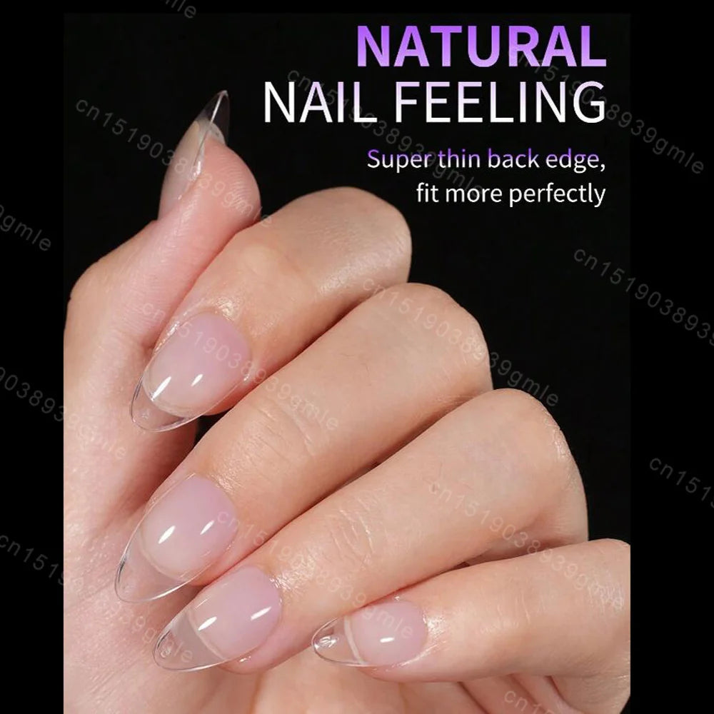120Pc Extra Short Square Nail Tips Soft Gel Full Cover Half Matte False Nails Clear Pre-Shaped Press On Nails Extension