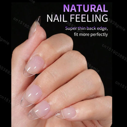 120Pc Extra Short Square Nail Tips Soft Gel Full Cover Half Matte False Nails Clear Pre-Shaped Press On Nails Extension