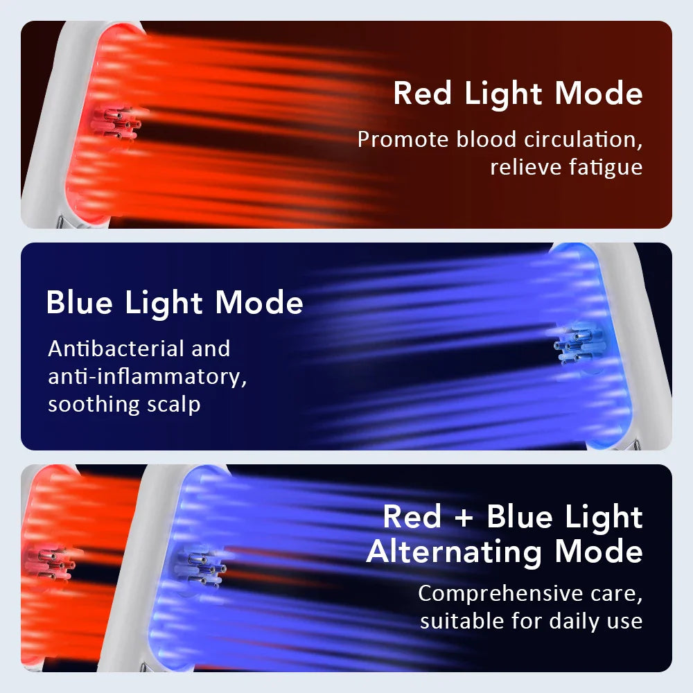 Electric Scalp Massage Brush Red Light Therapy Hair Growth Massage Comb Anti Hair Loss Liquid Oil Applicator Massager Tools