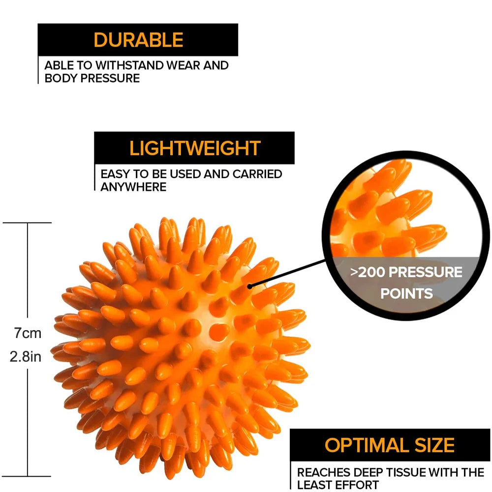 1Pcs BOTQTOW Spiky Massage Ball,Physical Therapy Massage Balls,Hard Lacrosse Ball & Spiky Massage Ball for Myofascial Release
