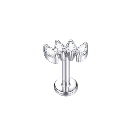 1Pc G23 Titanium Ear Tragus Cartilage Helix Daith Piercing Stud Earrings for Women Internal Thread Labret Piercing Lip Ring 16G