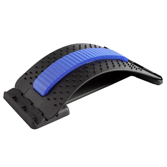 Four Level Adjustable Massager with Back Stretcher Waist and Neck Support Plate Yoga Exercise aid Tool in Blue and Purple