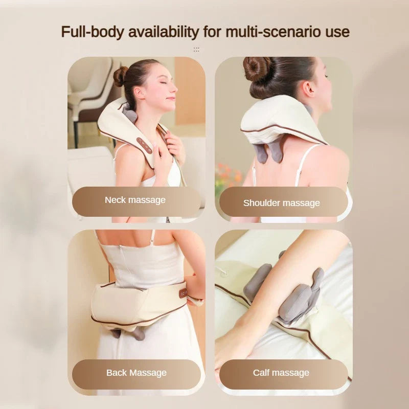 Neck Massager with low Heat Back Shoulder Massager Area Coverage Bionic kneading Wireless Massage