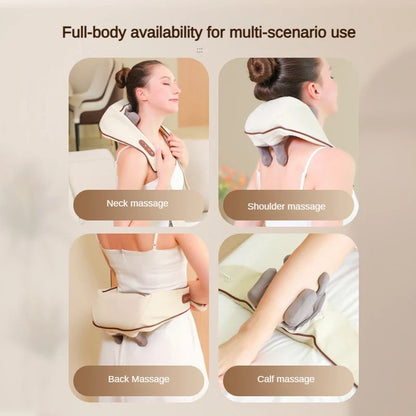 Neck Massager with low Heat Back Shoulder Massager Area Coverage Bionic kneading Wireless Massage