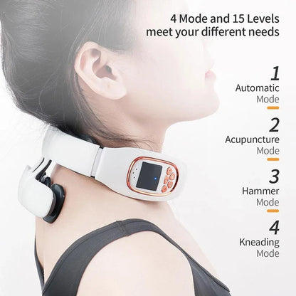 Pulse Neck Massager Heat Pain Relief Cordless Intelligent Deep Tissue Trigger Point Massage Shoulder Cervical Massager
