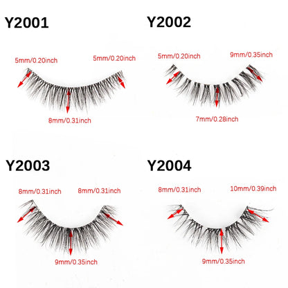 YSDO Natural Mink Eyelashes 3/6/10 Pairs Wispy Faux 3D Mink Lashes Short Fluffy Half False Eyelash Makeup Tools Cat Eye Lashes