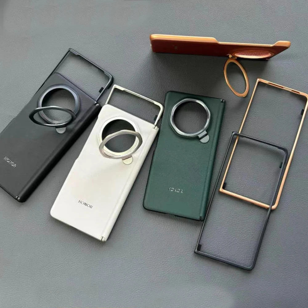 For Honor Magic V3 FCP-N49 Leather Phone Case Slim Flip Shockproof Back Cover Bumper HONOR Magic V3 5G PU Bracket Protect Shell