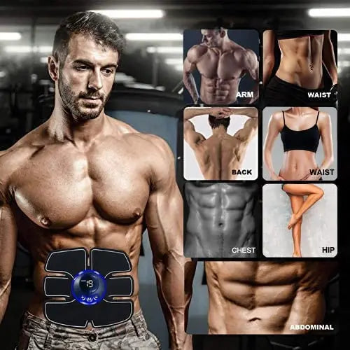 USB Rechargable Smart Wireless Muscle Massage Fitness Trainer Abdominal Training Electric Body Slimming Massager