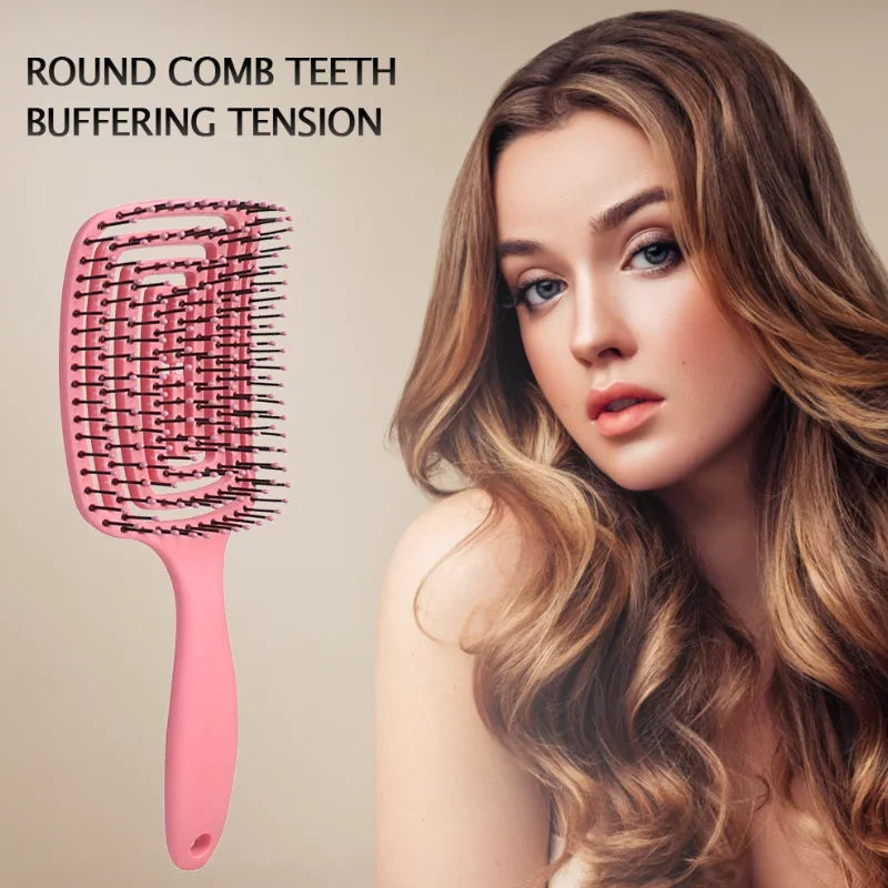 Women Hair Comb 9-Rows Detangler Scalp Massager Comb Curly Hair Brush For Denman Brush Straight Curly Wet Hairbrush Styling Tool