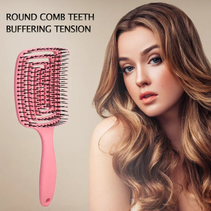 Women Hair Comb 9-Rows Detangler Scalp Massager Comb Curly Hair Brush For Denman Brush Straight Curly Wet Hairbrush Styling Tool