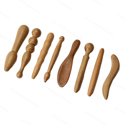 Natural Wooden Acupoint Stick Dial Stick Meridian Pen Massage Stick Body Meridian Stress Relief Foot Sole Acupoint Massage Tools