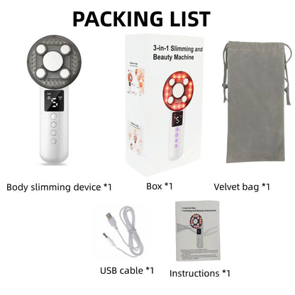 3 IN 1 Slimming Beauty Instrument 3Mhz Ultrasound Cavitation Machine Body Slimming Vibrating Massager Anti-Cellulite Device