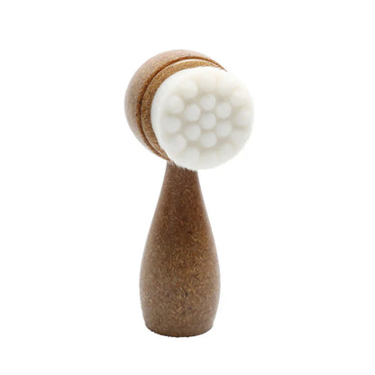 1Pc Coconut Shred Handle Facial Brush Double Sided Facial Cleanser Blackhead Removing Pore Cleaner Exfoliating Facial Brush