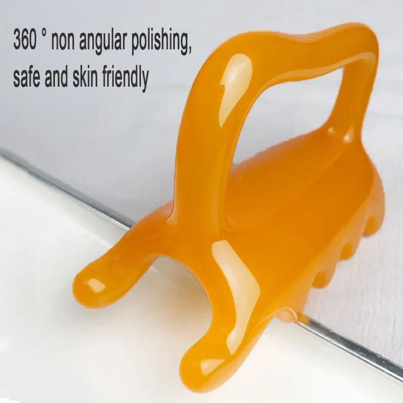 Dual-Push Meridian Spine Gua Sha Massage Handheld Face Resin Massager Release Tool Muscle Scraping Tool for Deep Tissue Therapy