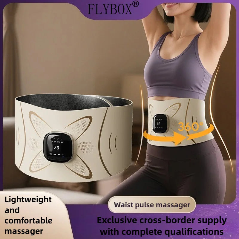 Cross-border  OKS with abdominal massager full-burning beauty plastic device EMS micro-current massage belt heating exercise