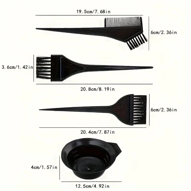 Barber Professional Hair Dyeing Cap with Metal Hook Gloves Color Mixing Brush Bowl Tools Hair Coloring Accessories Salon