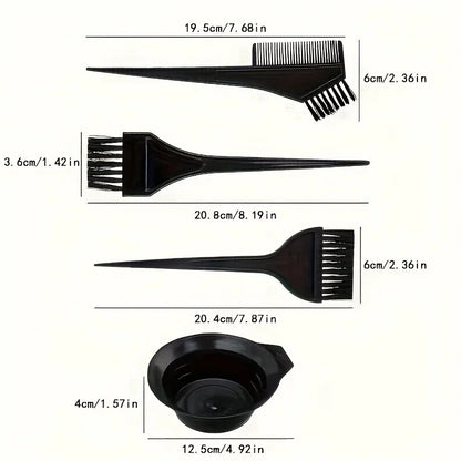 Barber Professional Hair Dyeing Cap with Metal Hook Gloves Color Mixing Brush Bowl Tools Hair Coloring Accessories Salon